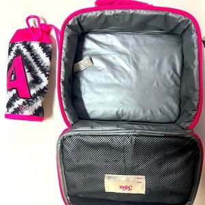 JUSTICE lunch box and water bottle sleeve. Letter A